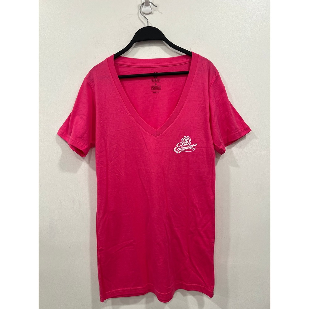 Element Womens XL Pink Deco V-Neck Short Sleeve Graphic T-Shirt J450TEDV PNK